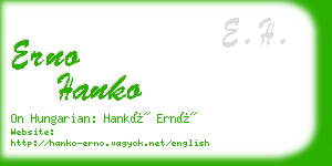 erno hanko business card